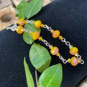 💎 Yellow/Pink Bead Bracelet